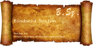 Bindseid Szolón névjegykártya